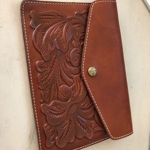 Patricia Nash brown clutch like